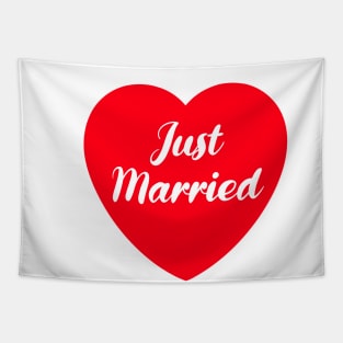 Wedding, Just Married, Red Heart, Honeymoon Tapestry