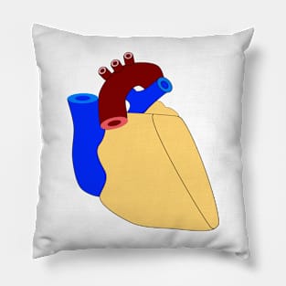 A human heart illustration on white Pillow