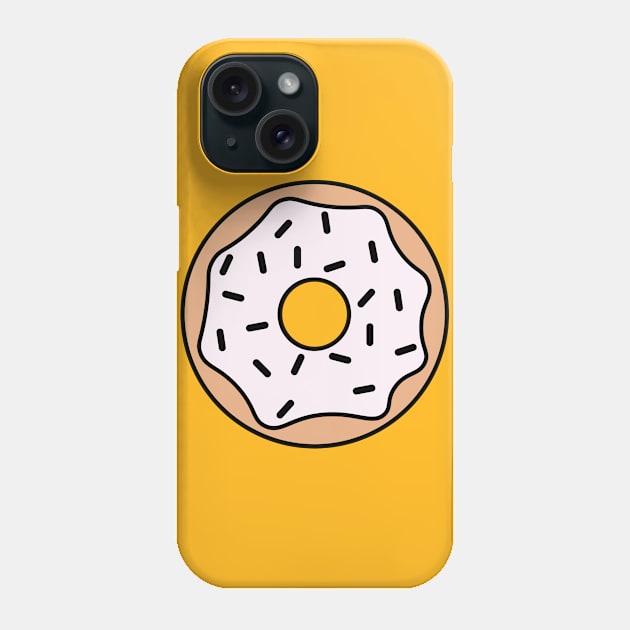 Simple Donut with Vanilla Frosting Phone Case by InkyArt