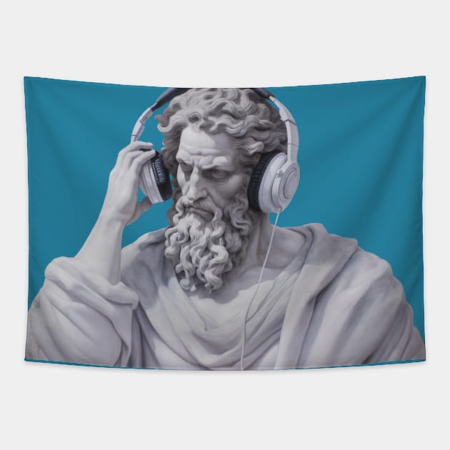 Techno Aristotle Tapestry by Delta Zero Seven