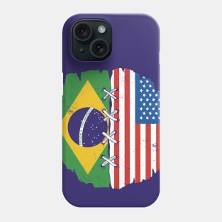 Proud Brazilian American Heritage // Brazil & USA Flags Phone Case