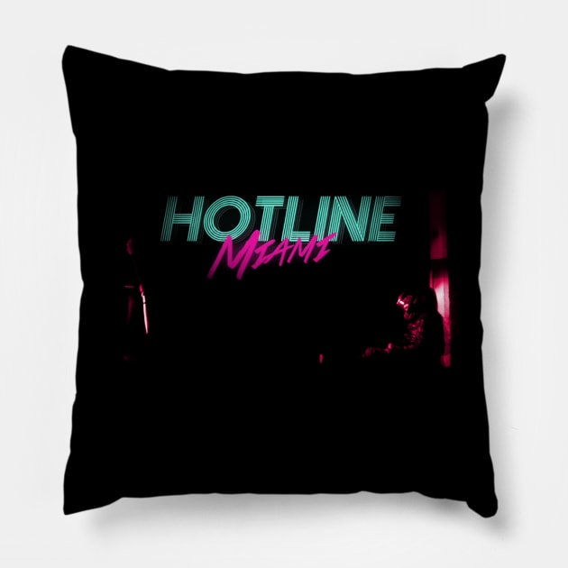 Hotline Miami live action Pillow by GuitarManArts