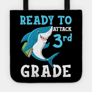 Kids Shark Ready To Attack Third Grade First Day of School Tote