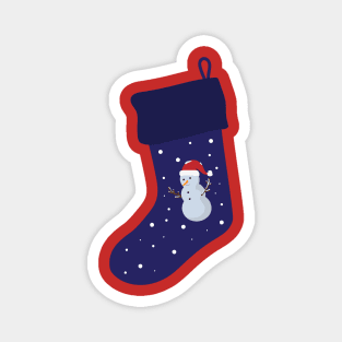 Christmas Stocking with snowman Magnet