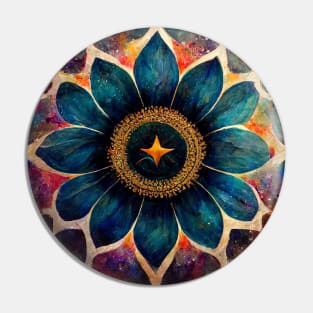 Mandala flower with abstract background oil painting style Pin