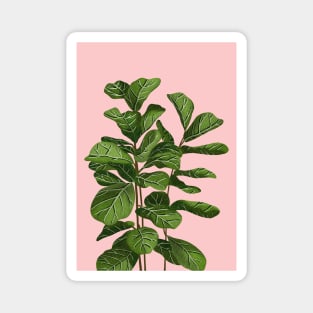 Copy of Modern House plant in pink 2, Abstract Plant Art Magnet