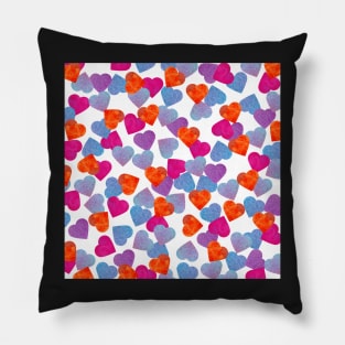 Watercolor hearts Pillow