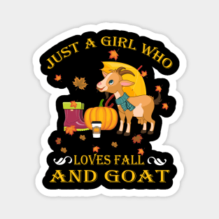 Just A Girl Who Loves Fall & Goat Funny Thanksgiving Gift Magnet