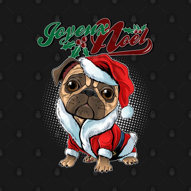 Joyeux noël sweet pug by RockabillyM