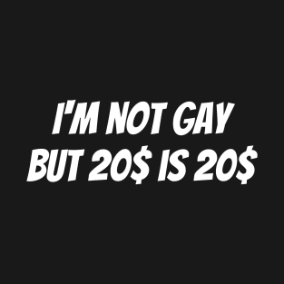 I'm not gay but 20 dollars is 20 dollars T-Shirt