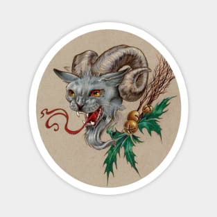 Krampus Kitty (with Holly) Magnet