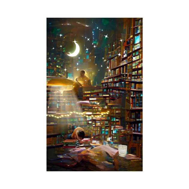 Moonlight Library | National library week | literacy week by PsychicLove