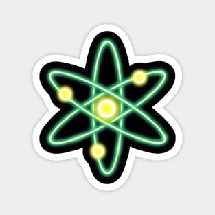 Green Neon Cosmos Atom Magnet