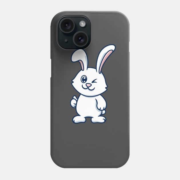 Cute Rabbit Giving Thumb Up Phone Case by garistipis