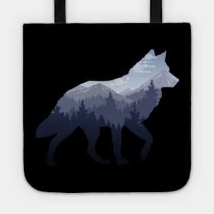 Lone Wolf Survives The Mountain Silhouette Art Tote