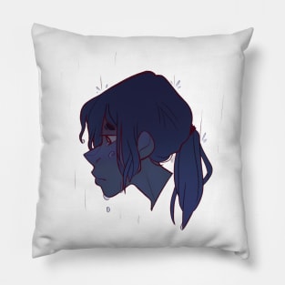 Girl in the rain Pillow