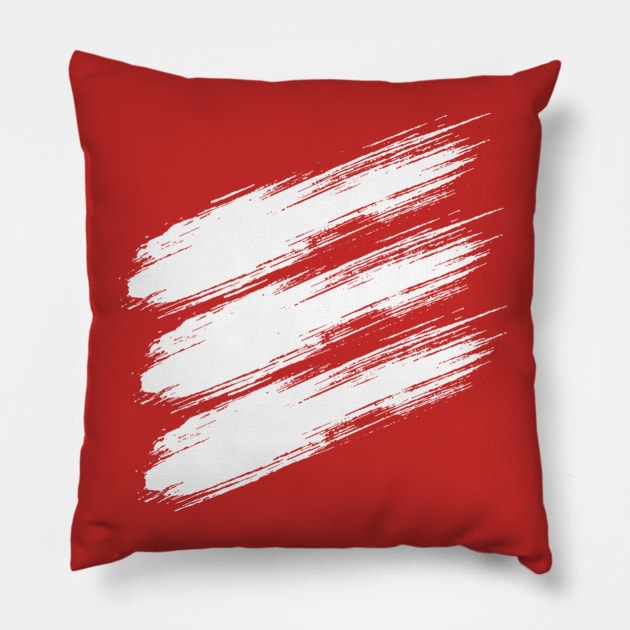 Young Saint Red (White Stripes) Pillow by youngsaint910