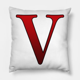 Red Roman Numeral 5 V Pillow