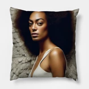 White Ebony Angel Wings 2024 Pillow