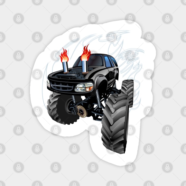 Cartoon monster truck Magnet by Mechanik