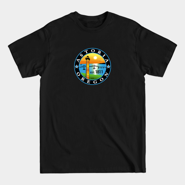 Discover Astoria, Oregon Patch - Astoria Oregon - T-Shirt