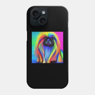 Pekingese Dog Rainbow Painting Phone Case