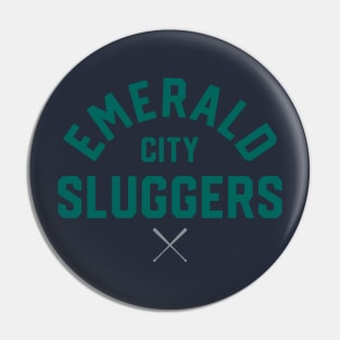 Seattle 'Emerald City Sluggers' Baseball Fan T-Shirt: Swing for the Fences with Seattle Pride! Pin