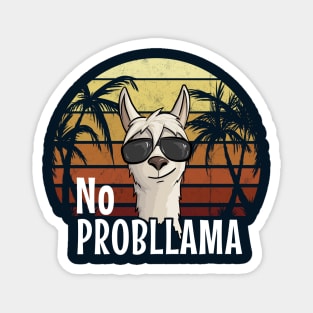 No ProbLlama Hipster Llama with Sunglasses Magnet