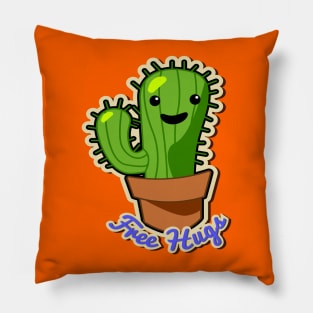 Free Hugs Cute Cactus Pillow