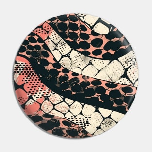 Red & Cream Vintage Snake Skin Pin