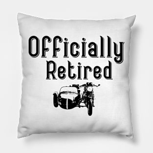 Officially Retired Black Sidecar Pillow