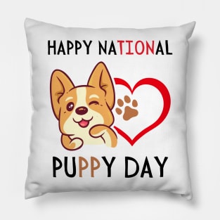 Happy National Puppy Day, Puppy Day 2023 Pillow