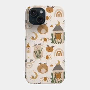 Mystical Animals moons and houses Phone Case