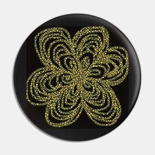 Yellow Textured Flower on Black Pin