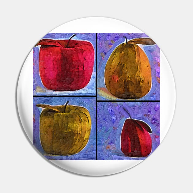 Four Square Fruit Pin by KirtTisdale