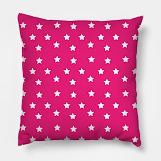 Abdon | Pink and White Stars Pattern Pillow