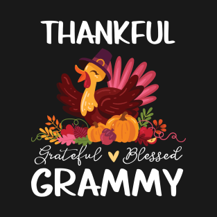 Thankful Grateful Blessed Grammy Funny Thanksgiving Grandma T-Shirt