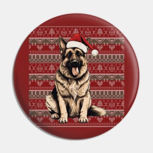 Funny German Shepherd Christmas Ugly Pin