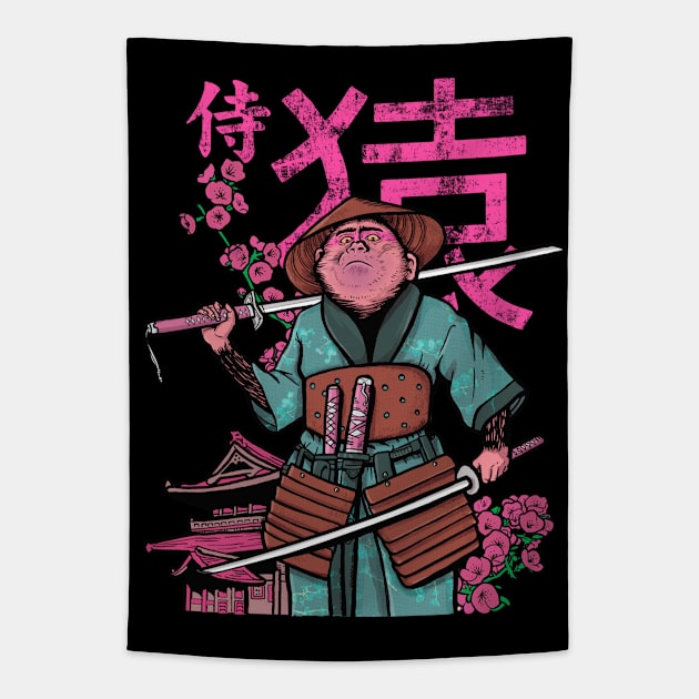 Samurai Monkey Tapestry by primate