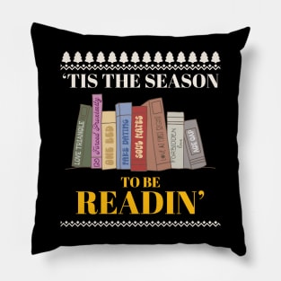 Bookish book Christmas holiday gifts & librarian gift for book nerds, bookworms Pillow