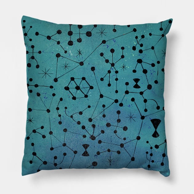 The Night of the Dark Stars Pillow by Jukida