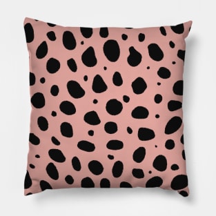 Blush Pink and Black Cheetah Print Animal Print Pillow