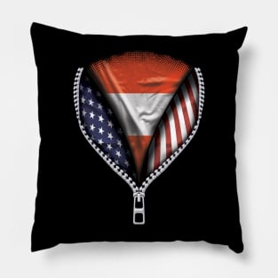 Austrian Flag  Austria Flag American Flag Zip Down - Gift for Austrian From Austria Pillow