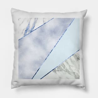 Elegant navy with grey marble Pillow