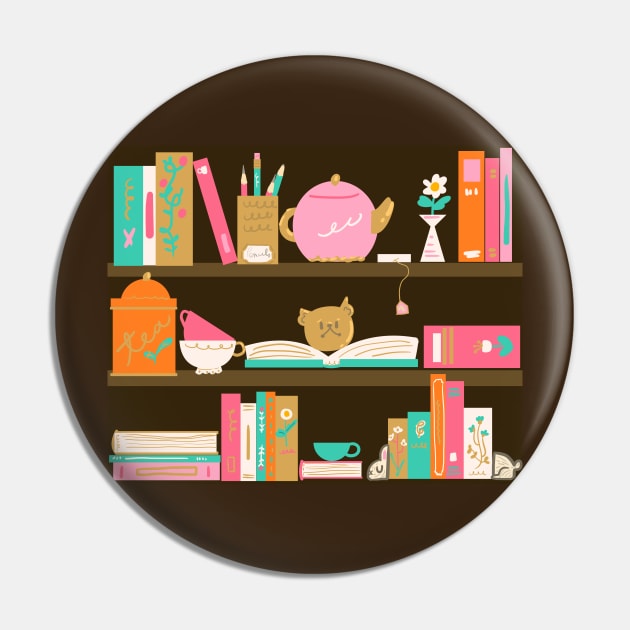 Tea and Books Pin by Fluffymafi