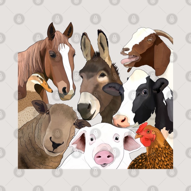 Farm animals Portrait by Suneldesigns