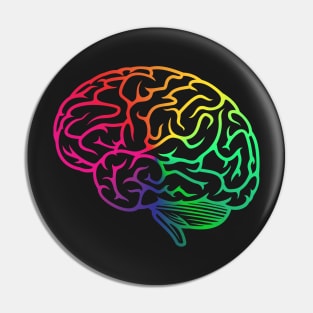 Beautiful Brain Rainbow Pastel Neuroscience Pin