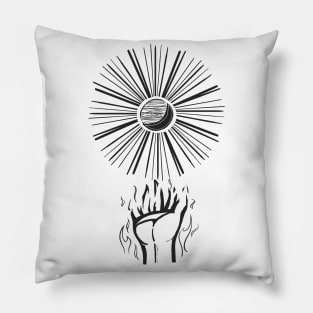 Burning in the Sun and Moon Pillow