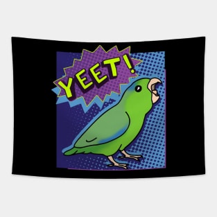 Green Parrotlet Screaming YEET - comic style Tapestry