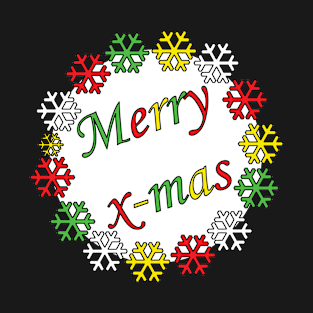 Merry X-mas Typography Design - Coloured T-Shirt